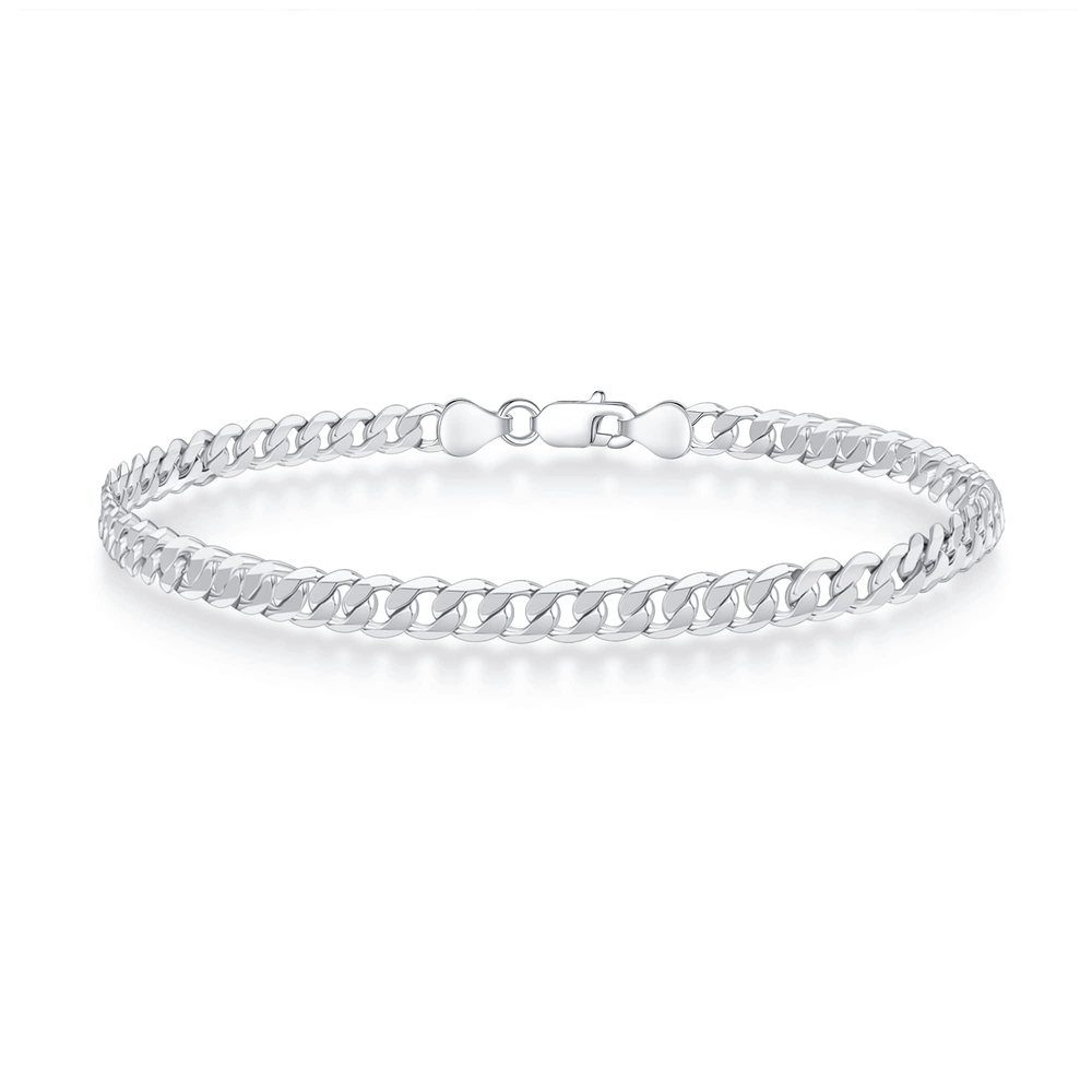 Silver Cuban Link Chain Bracelet