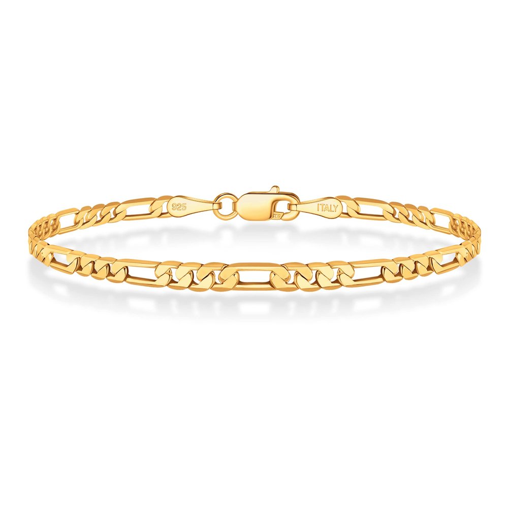 18K Gold-Plated Sterling Silver Figaro Bracelet