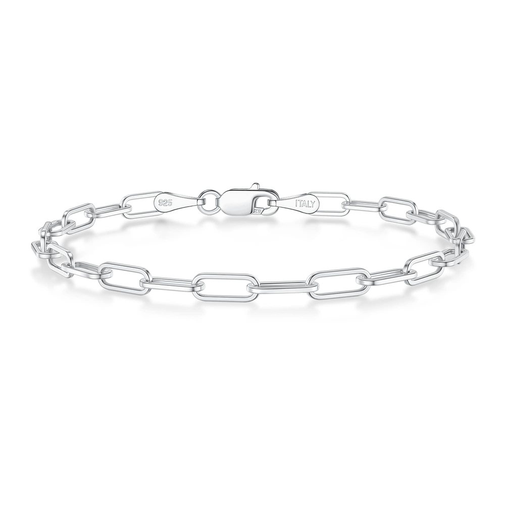 925 Sterling Silver Paperclip Bracelet
