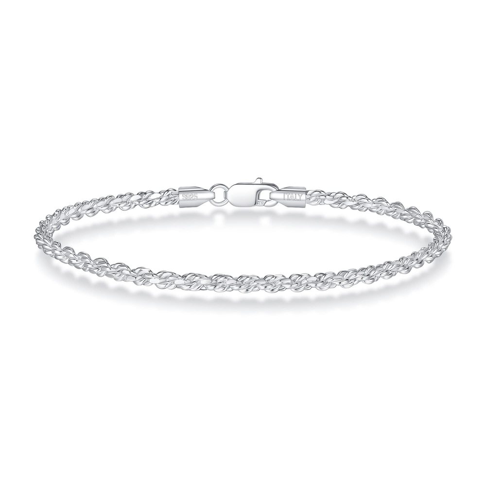 925 Sterling Silver Rope Chain Bracelet
